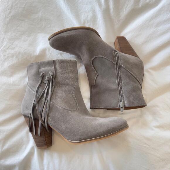 Howsty Marci Suede Western Bootie in Grey Size 39 - Picture 2 of 8